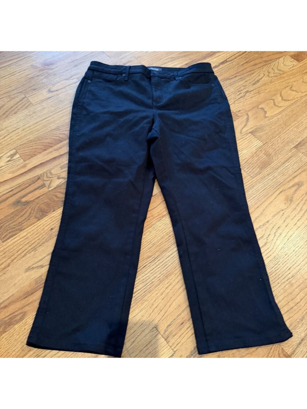 NYDJ Womens Chloe Capri Liftxtuck Size 10 Black Pants